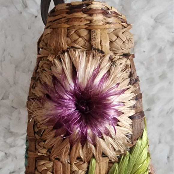 Vintage,a piece of art straw bag - Picture 3 of 7